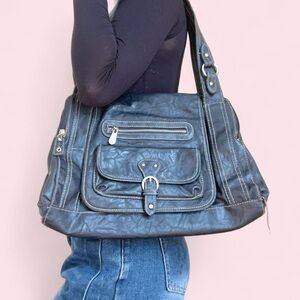 vintage grunge leather shoulder bag